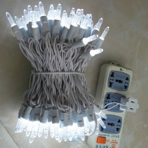 Pure white 7M 70L M5 LED String Lights  Non-removable Bulb IP65 Outdoor waterproof white wire