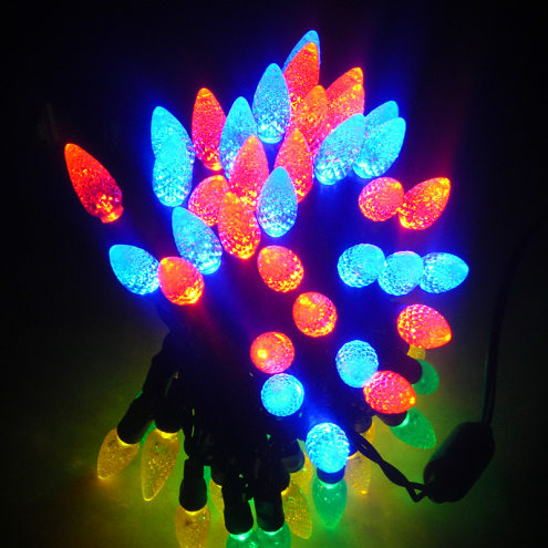 Multi Color 10M 100L C6 LED String Lights Non-removable Bulb IP65 Outdoor waterproof